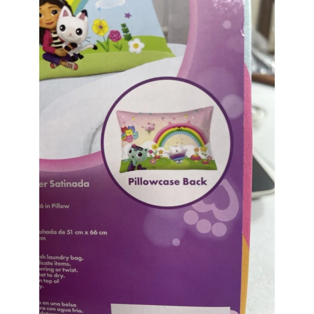 Gabby's Dollhouse Kids Beauty Silky Satin Standard Pillowcase Cover 20x30